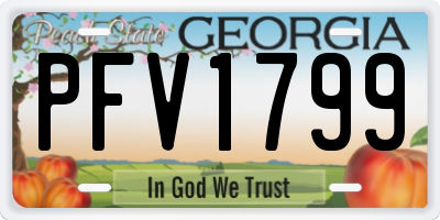 GA license plate PFV1799