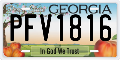 GA license plate PFV1816