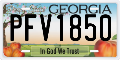 GA license plate PFV1850