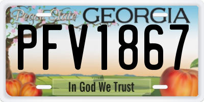 GA license plate PFV1867