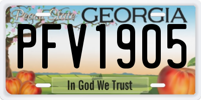 GA license plate PFV1905