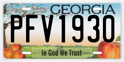 GA license plate PFV1930