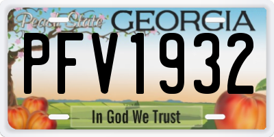 GA license plate PFV1932