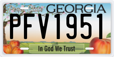 GA license plate PFV1951