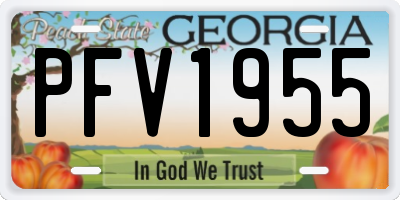 GA license plate PFV1955