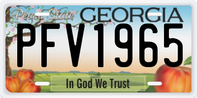 GA license plate PFV1965
