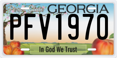 GA license plate PFV1970