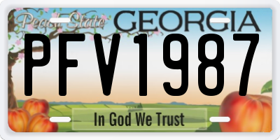 GA license plate PFV1987
