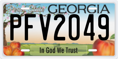 GA license plate PFV2049