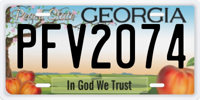 GA license plate PFV2074