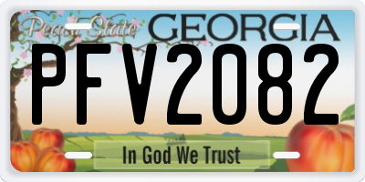 GA license plate PFV2082