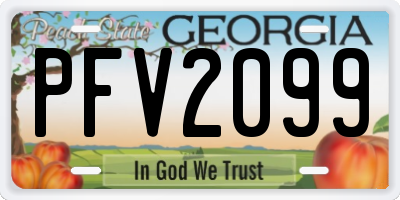 GA license plate PFV2099