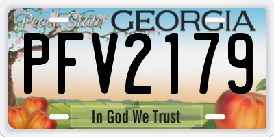 GA license plate PFV2179
