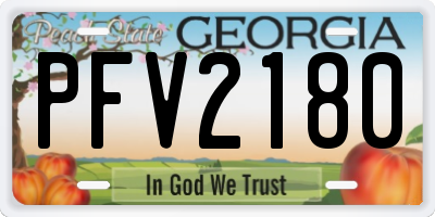 GA license plate PFV2180