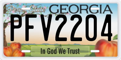 GA license plate PFV2204