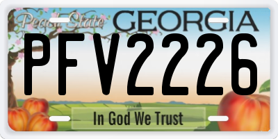 GA license plate PFV2226