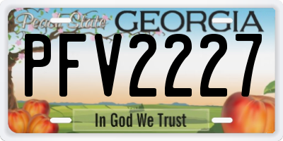 GA license plate PFV2227