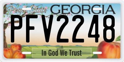 GA license plate PFV2248