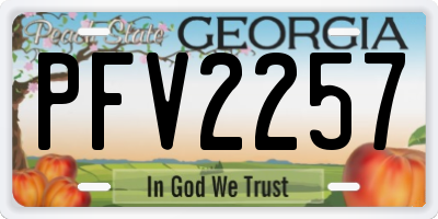 GA license plate PFV2257