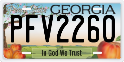 GA license plate PFV2260