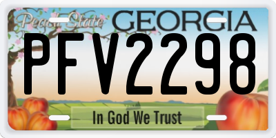 GA license plate PFV2298