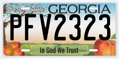 GA license plate PFV2323