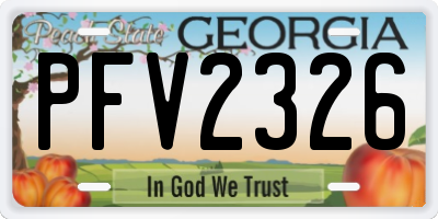 GA license plate PFV2326