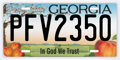 GA license plate PFV2350