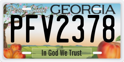 GA license plate PFV2378