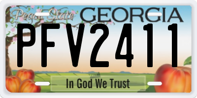 GA license plate PFV2411