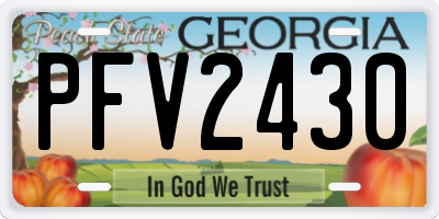 GA license plate PFV2430