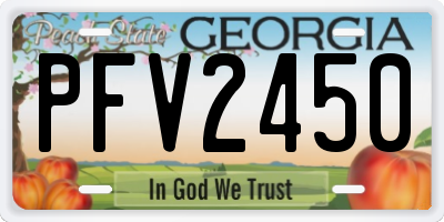 GA license plate PFV2450