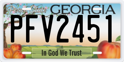 GA license plate PFV2451