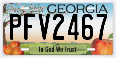 GA license plate PFV2467