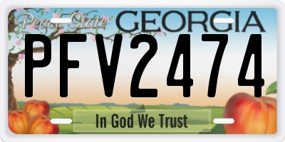 GA license plate PFV2474
