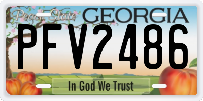 GA license plate PFV2486
