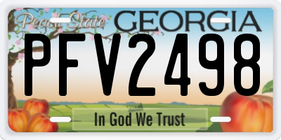 GA license plate PFV2498