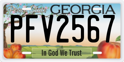 GA license plate PFV2567