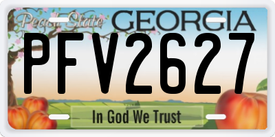 GA license plate PFV2627