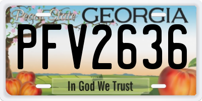 GA license plate PFV2636