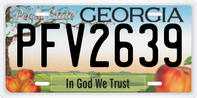 GA license plate PFV2639