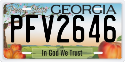 GA license plate PFV2646