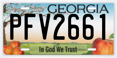 GA license plate PFV2661