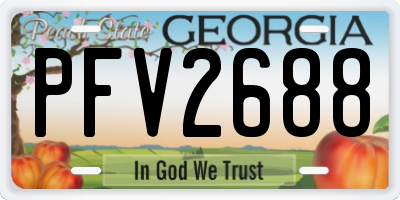 GA license plate PFV2688