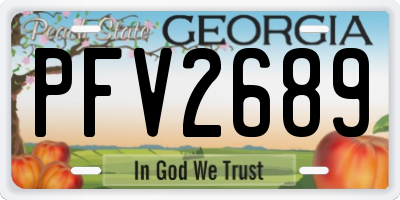 GA license plate PFV2689