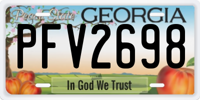 GA license plate PFV2698