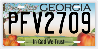 GA license plate PFV2709