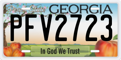 GA license plate PFV2723