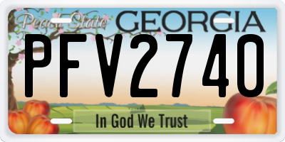 GA license plate PFV2740