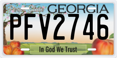GA license plate PFV2746